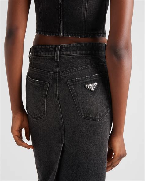 prada womens jeans ebay|Prada denim skirt.